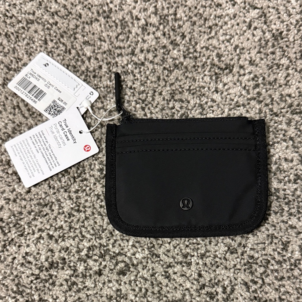 Lululemon Athletica Black Zippered Pouch True Identity Card Case